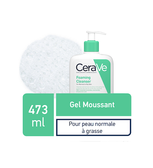 CeraVe Gel Moussant Nettoyant Peau Normale à Grasse | 473ml
