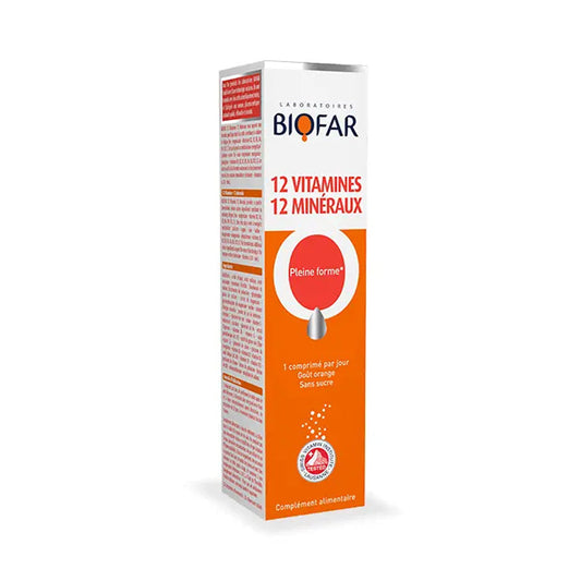 Biofar 12 Vitamine 12 Minéraux 20 Comprimés