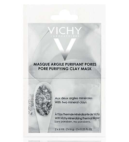 Vichy Masque Mineral – Masque Bidose Argile purifiant – 2 x 6 ml