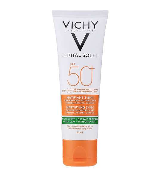 VICHY CAPITAL SOLEIL CREME SOLAIRE MATIFIANTE 3EN1  SPF50+ 50ML