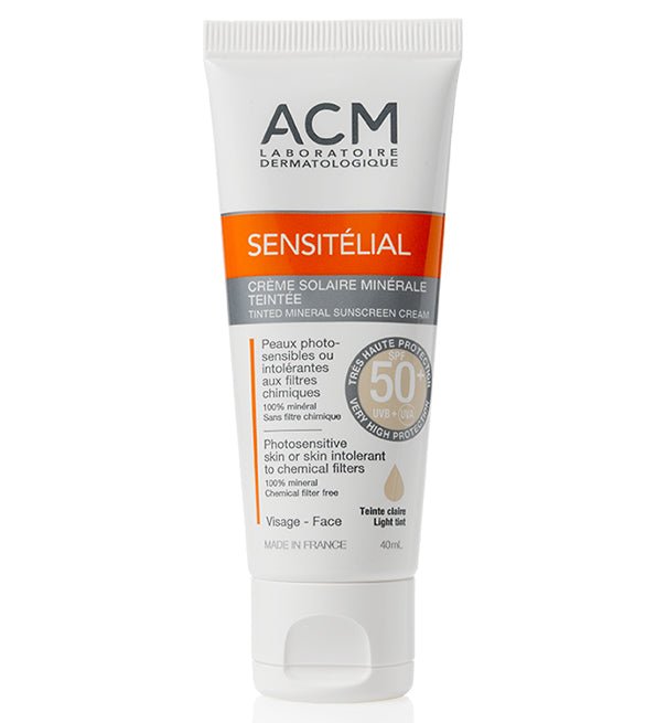 Acm Sensitélial Crème solaire minérale teintée SPF 50+ – 40ml - Parafa Maroc para