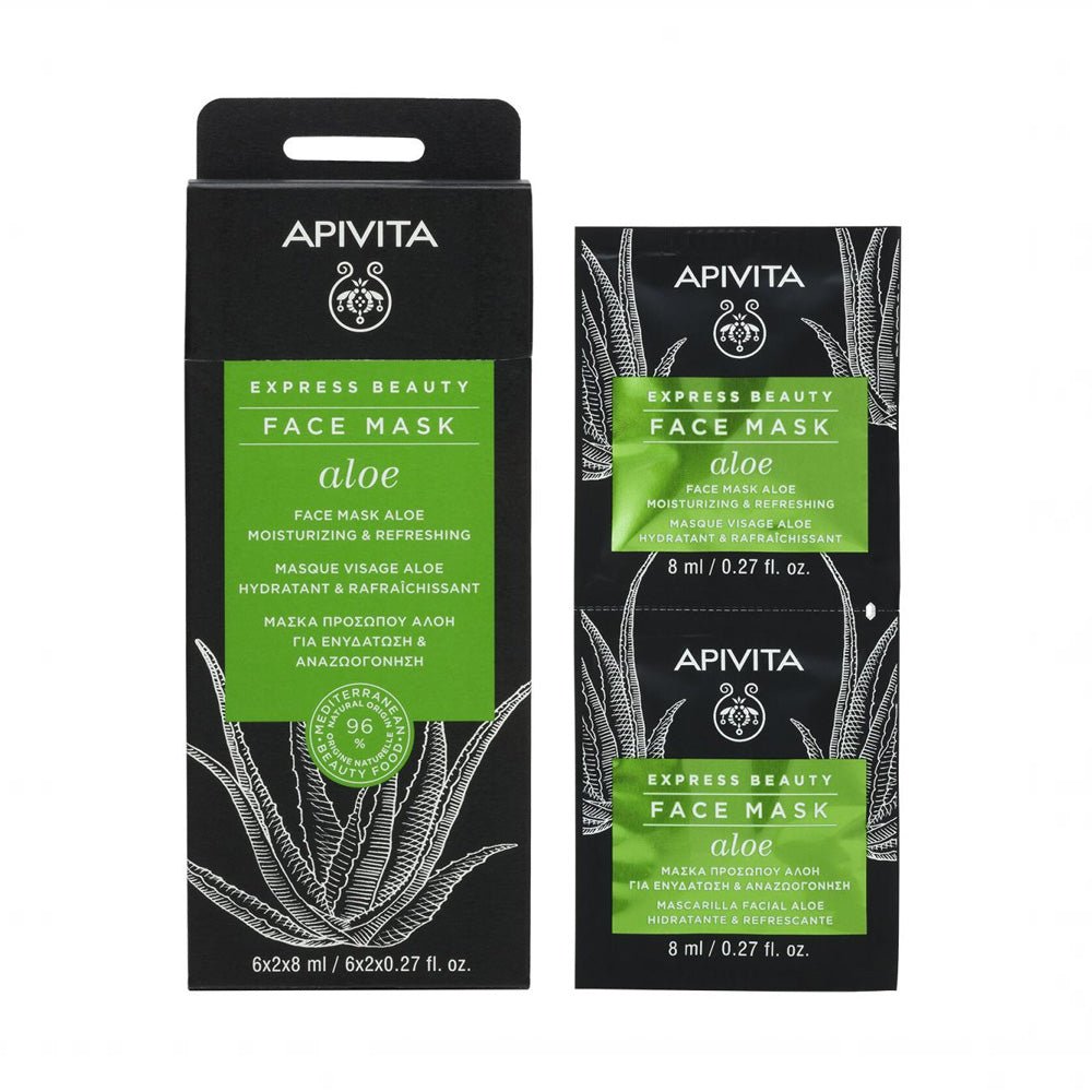 Apivita Express Beauty Eye Mask Aloe 6*2*2ml - Parafa Maroc para