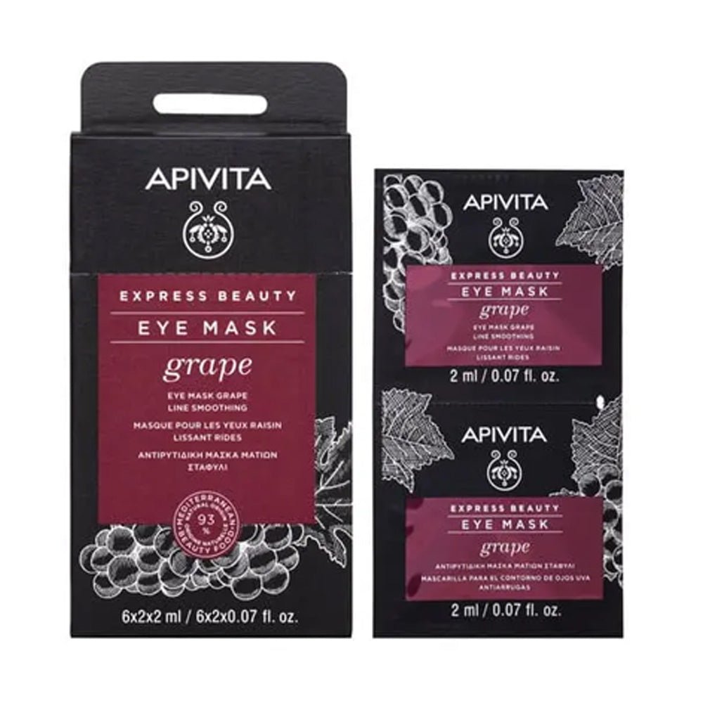 Apivita Express Beauty Eye Mask Grape 6*2*2ml - Parafa Maroc para