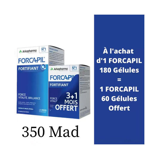 Arkopharma Forcapil Cheveux et Ongles 180 Gélules + 60 Gélules Offert - Parafa Maroc para