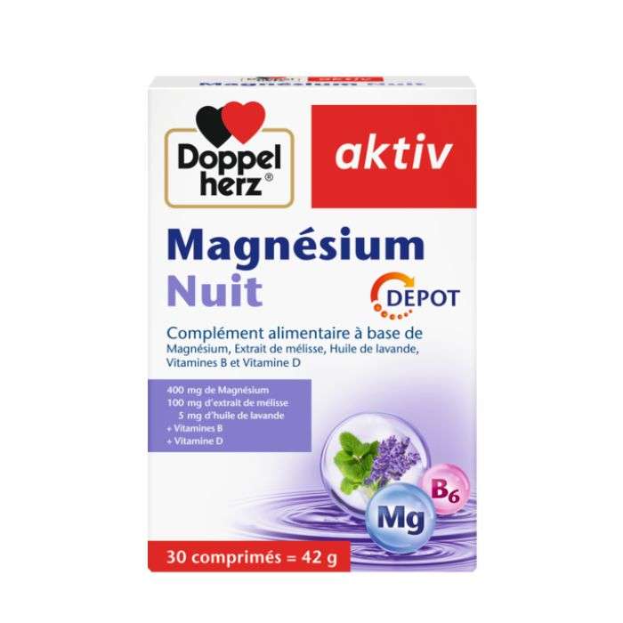 DOPPELHERZ AKTIV MAGNESIUM NUIT 30 COMPRIMES - Parafa Maroc para