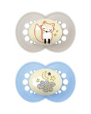 Lot de 2 Sucettes MAM Original Nuit 6M+ - Gris & Bleu Ciel - Parafa Maroc para