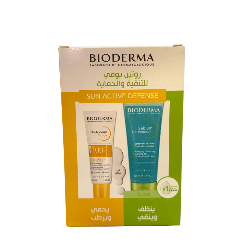 Pack Bioderma Photoderm Fluide SPF 100 Invisible 40ml + Sensibio Gel Moussant 100ml OFFERT - Parafa Maroc para