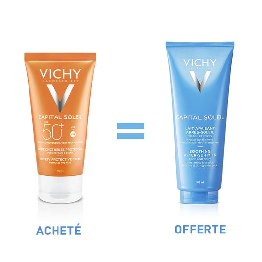 VICHY CAPITAL SOLEIL CREME ONCTUEUSE PEAU mixte a grace SPF 50+ - 50ML - Parafa Maroc para