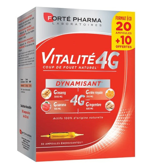 Forté Pharma Vitalité 4g Dynamisant – 20 Ampoules +10 offertes