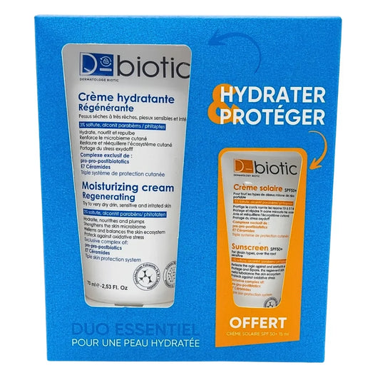 D-BIOTIC Crème Hydratante 75ml + Écran Solaire SPF50+ 15ml Duo Pack Microbiome