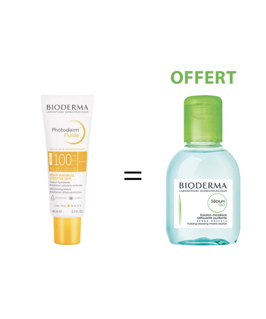 BIODERMA PHOTODERM FLUIDE MAX INVISIBLE SPF100 40ML + eau micilaire