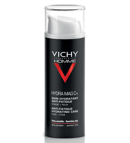 Vichy Homme Hydra Mag C+ – Soin hydratant anti-fatigue Visage + Yeux – 50 ml