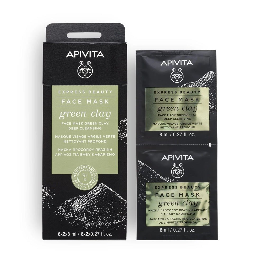 Apivita Express Beauty Eye Mask Green Clay 6*2*2ml - Parafa Maroc para