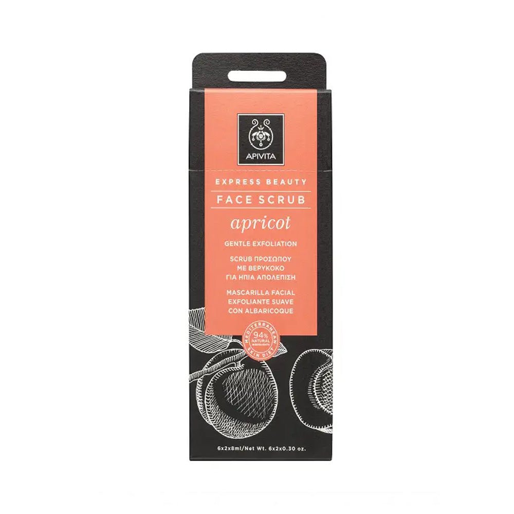 Apivita Express Beauty Face Scrub Apricot 6*2*8ml - Parafa Maroc para