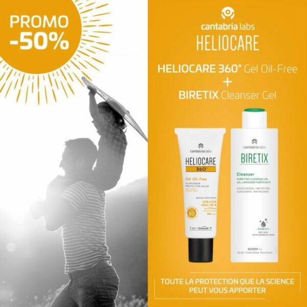 Heliocare 360 gel oil free + Biretex cleanser pack