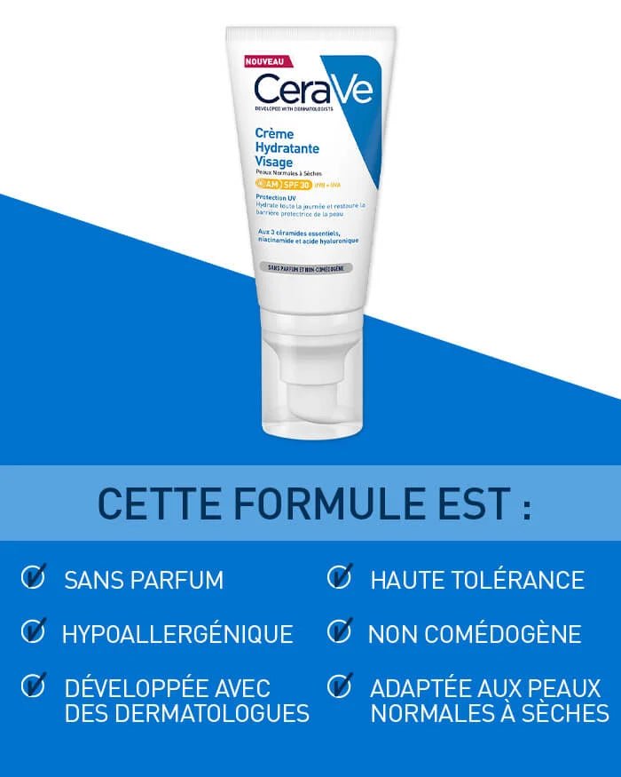 Cerave Crème Hydratante Visage SPF 30 – 52 ml - Parafa Maroc para