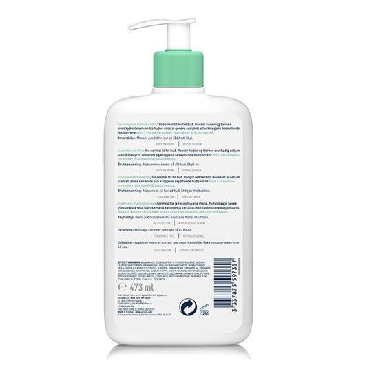 CeraVe Gel Moussant Nettoyant Peau Normale à Grasse | 473ml