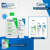 CeraVe Pack Routine Complète - Crème Lavante 473ml + Crème Hydratante Visage 52ml + 3 Miniatures Offertes