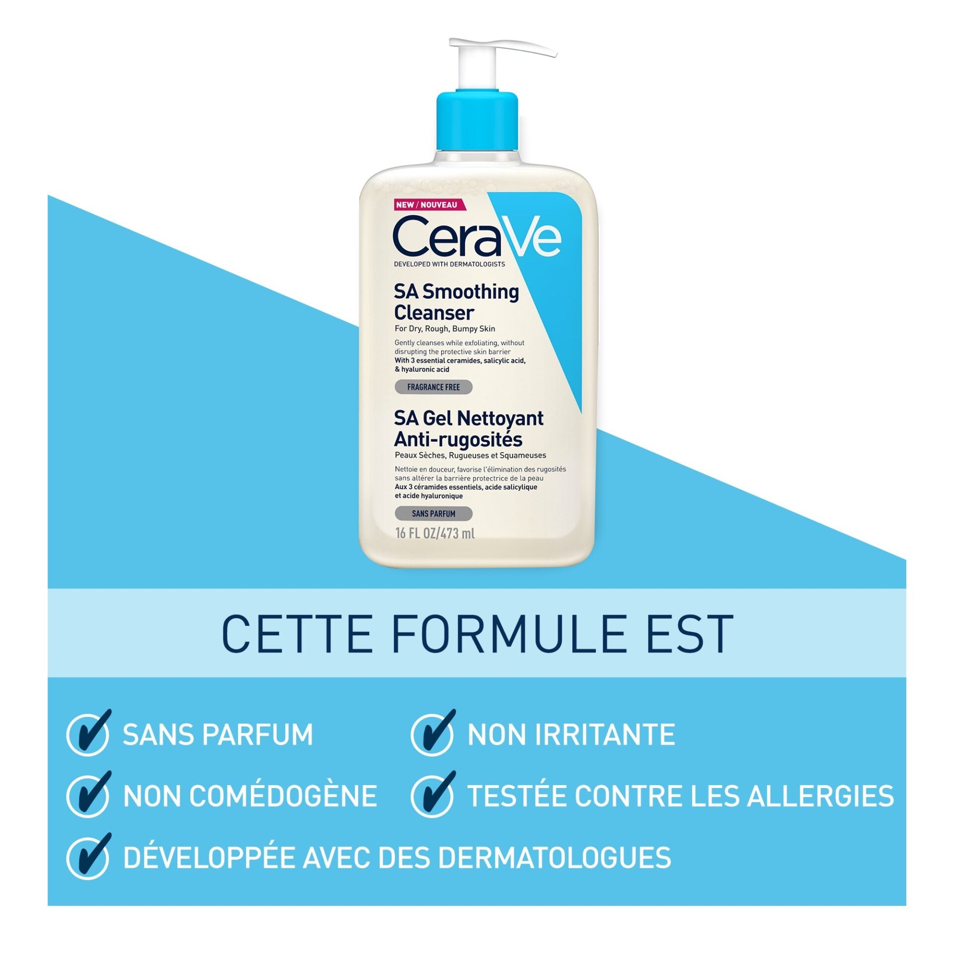 CeraVe - SA Gel Nettoyant Anti - rugosités - 473 ml - Parafa Maroc para