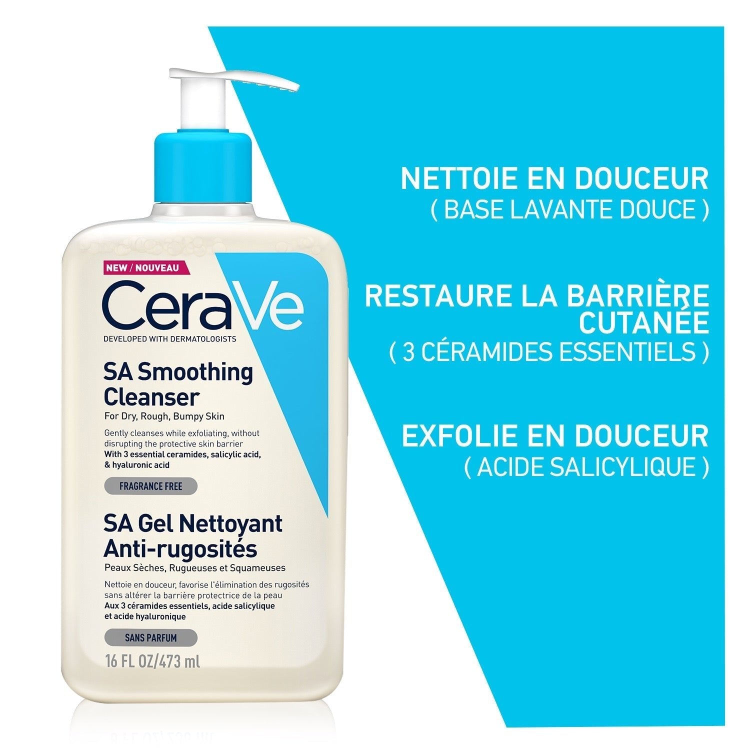 CeraVe - SA Gel Nettoyant Anti - rugosités - 473 ml - Parafa Maroc para