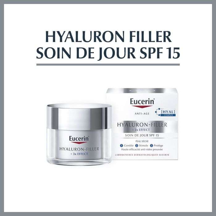 EUCERIN HYALURON FILLER 3x EFFECT Soin De Jour 50 Ml pack promo + PHOTOAGING CONTROL SPF50 50ML OFFERT - Parafa Maroc para
