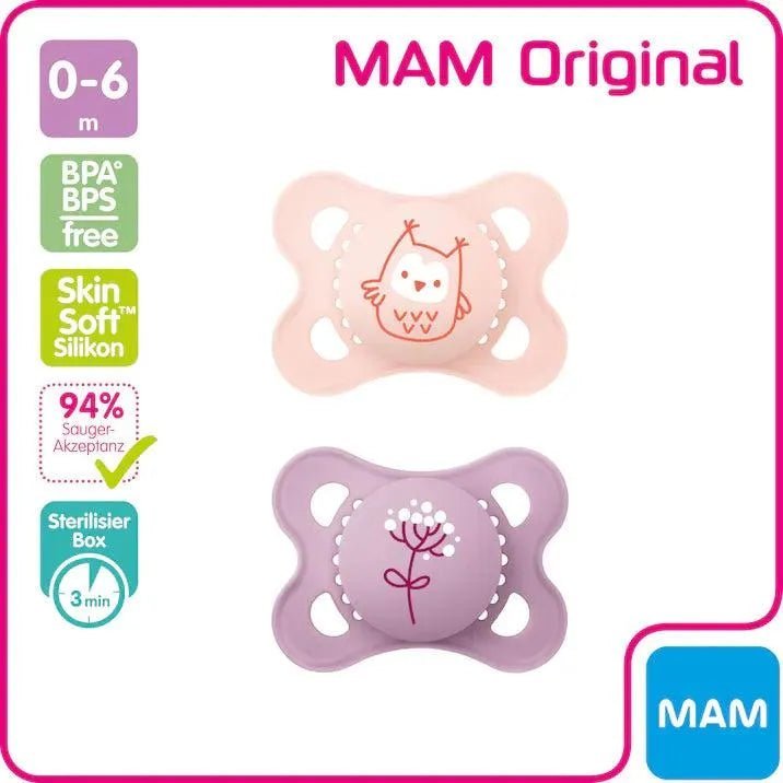 Lot de 2 Sucettes MAM original Start 0 - 2 mois - Fille - Parafa Maroc para