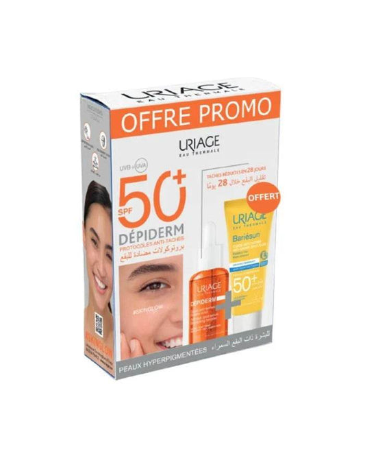 URIAGE Pack Dépiderm Sérum Anti-Taches 30ml + Bariésun Fluide SPF50+ 40ml Correction Intensive Protection Maximale