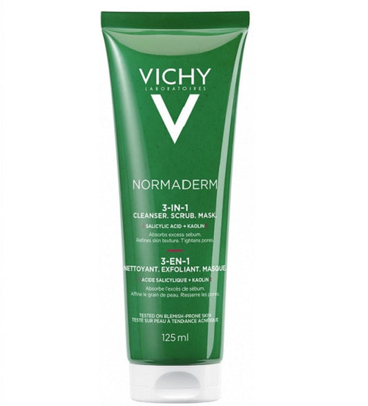 Vichy Normaderm 3 en 1 Exfoliant + Nettoyant + Masque – 125 ml