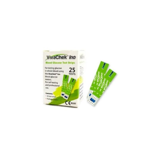 VIVACHEK INO BLOOD GLUCOSE TEST STRIPS 25 tests