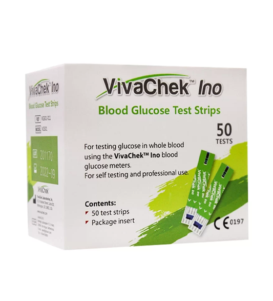 VIVACHEK INO BLOOD GLUCOSE TEST STRIPS 25 tests