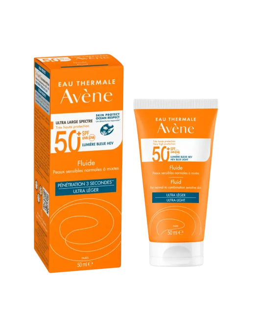 Eau Thermale Avène Fluid Sun Cream البشرة العادية إلى المختلطة SPF 50+ - 50 مل